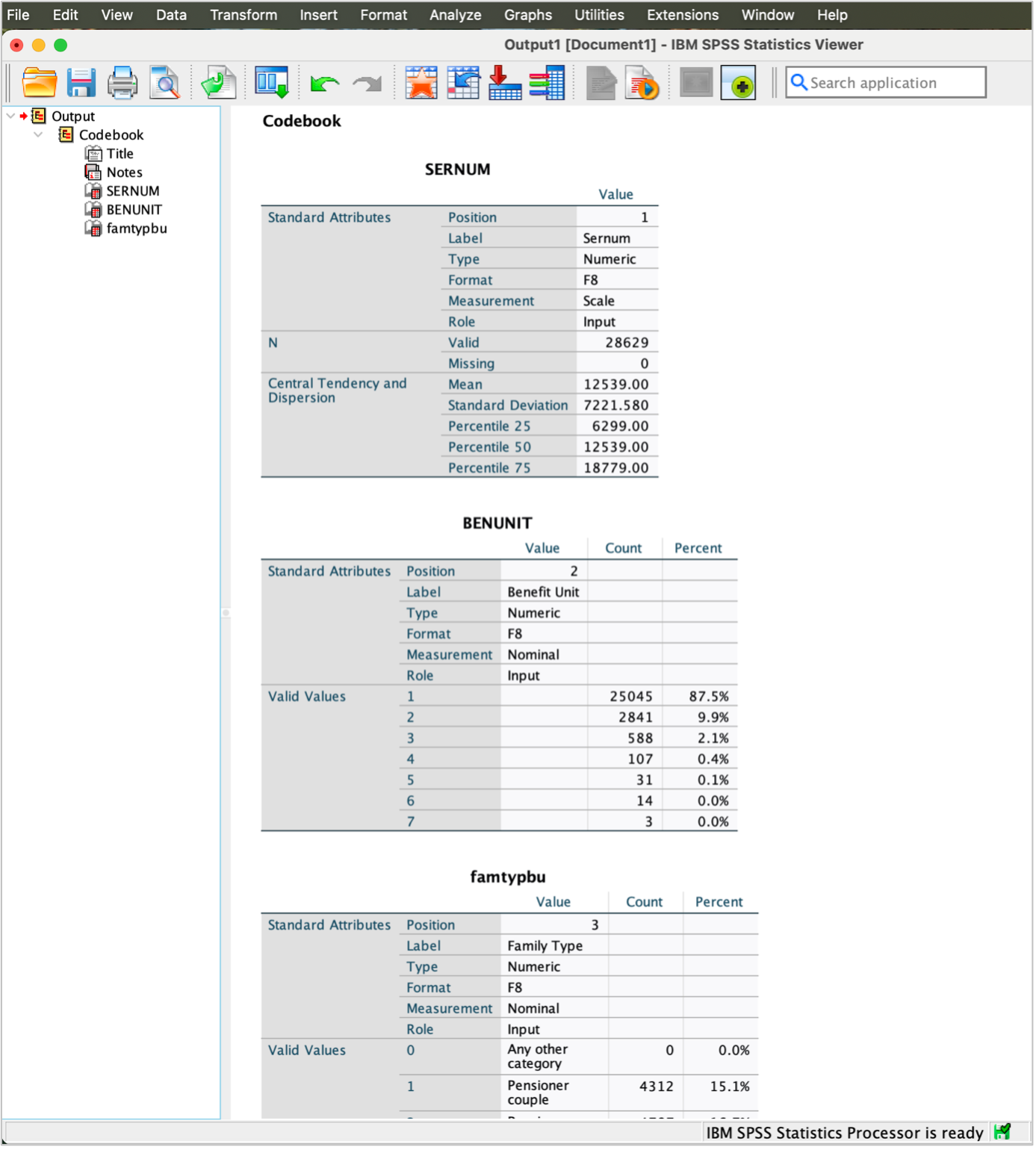 Exercise 1 : Using SPSS